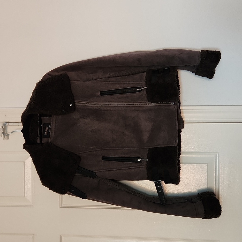 Laundry by Shelli Segal Gray Fall Winter Utility Jacket. Sz Small